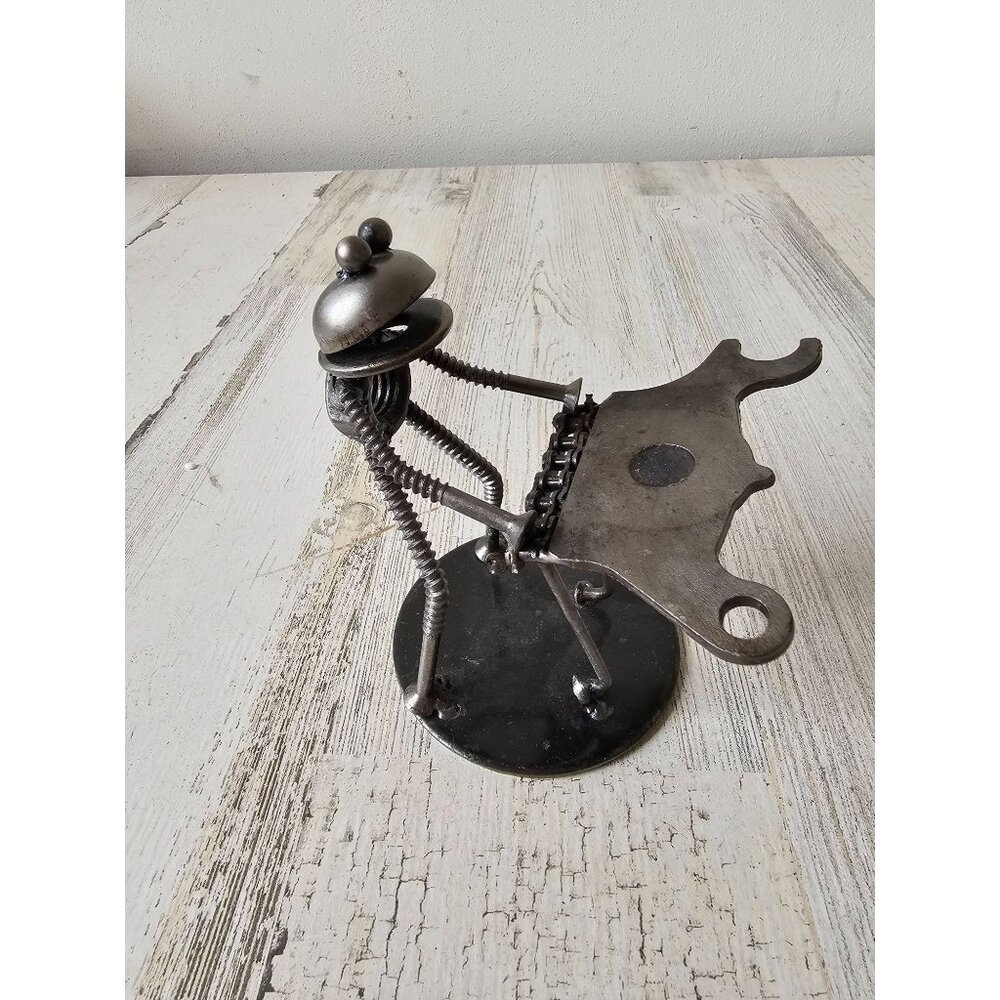 Kalifano‎ frog piano musical band figurine metal art sculpture statue unique